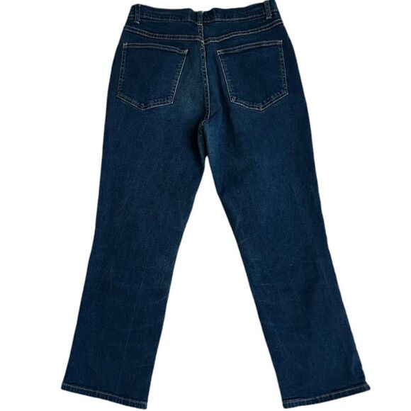 Lazer Cropped High Rise Silver Stud Embellished Straight Leg Jeans Size 7 - Picture 2 of 11